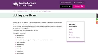 Joining your library - London Borough of Hounslow
