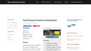 HourB Hosting Free WordPress Hosting Review