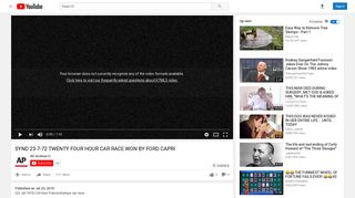 synd 23-7-72 twenty four hour car race won by ford capri - YouTube