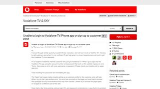 Unable to login to Vodafone TV iPhone app or sign ... - Vodafone ...