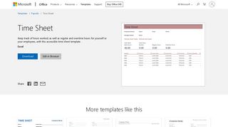 Time Sheet - Office templates & themes - Office 365