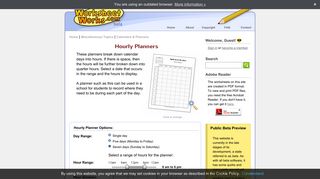 Hourly Planners - WorksheetWorks.com