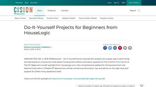 Do-It-Yourself Projects for Beginners from HouseLogic - PR Newswire