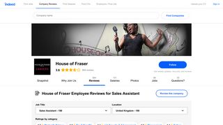 Working as a Sales Assistant at House of Fraser: Employee Reviews ...
