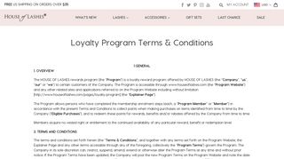 Loyalty Program Terms & Conditions – House of Lashes®