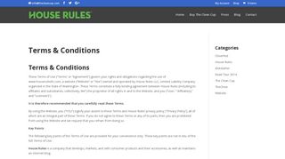 Terms & Conditions - House Rules - The Clean Cup