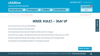 House rules - Sign Up | Childline