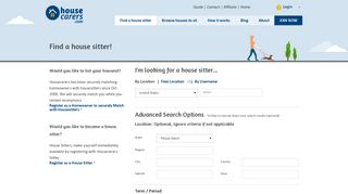 Advanced Search | Find Housesitters in your area ... - Housecarers