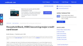 Household Bank, HSBC becoming major credit card issuer ...