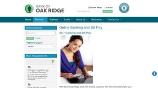 Online Banking and Bill Pay | Bank of Oak Ridge