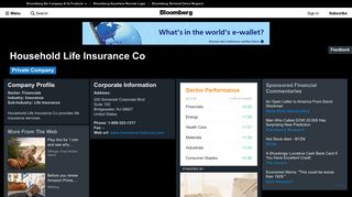 Household Life Insurance Co: Company Profile - Bloomberg