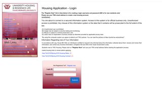 Housing Application - Login