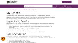 My Benefits · Bedford Borough Council