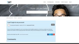 I can't login to my account – Housing Hand