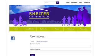 User account | Shelter NSW