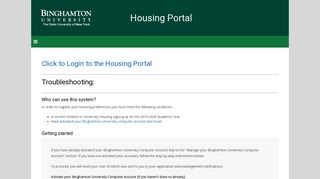 Login to the Housing Portal - Binghamton University