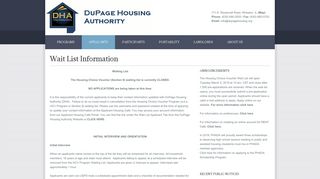 Wait List Information - DuPage Housing Authority
