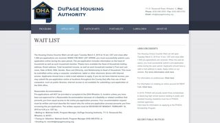 WAIT LIST - DuPage Housing Authority