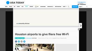 Houston airports to give fliers free Wi-Fi - USA Today