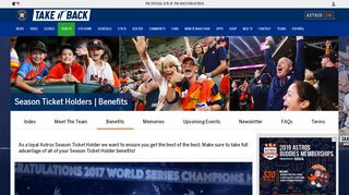 Astros Season Ticket Holders Benefits | Houston Astros - MLB.com