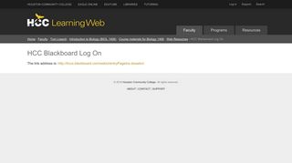 HCC Blackboard Log On — HCC Learning Web