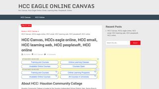 HCC Canvas, HCCs eagle online, HCC email, HCC learning web ...