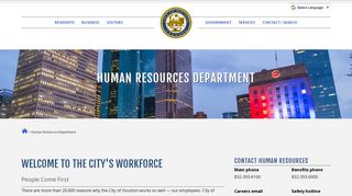 COH Human Resources Department - City of Houston