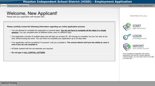 Houston Independent School District (HISD) - Employment Application