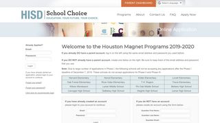 Apply Now - Houston Independent School District Magnet Programs