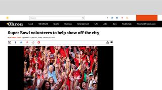 Super Bowl volunteers to help show off the city - Houston Chronicle