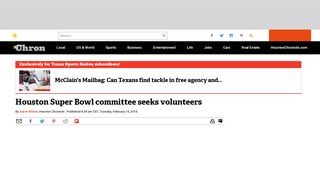 Houston Super Bowl committee seeks volunteers - Houston Chronicle