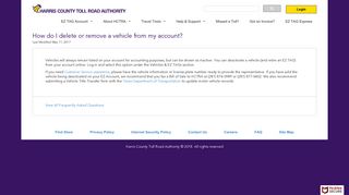 How do I delete or remove a vehicle from my account?
