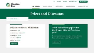Prices and Discounts - The Houston Zoo