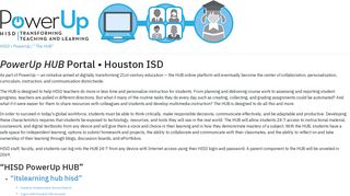 PowerUp HUB Portal • Houston ISD