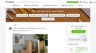 How do I register my business on your site - Houzz