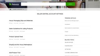 Seller Central Account Settings - Houzz