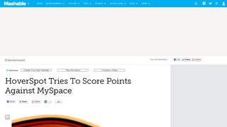 HoverSpot Tries To Score Points Against MySpace - Mashable