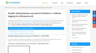 how to enable Administrator account in Windows 7 without logging in