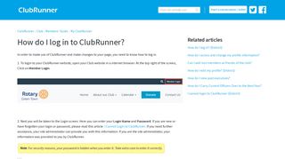 How do I log in to ClubRunner? - ClubRunner Support Center