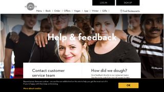 Help & feedback | Contact us | PizzaExpress