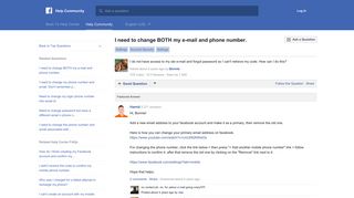 I need to change BOTH my e-mail and phone number. | Facebook ...
