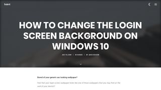 Change the Login Screen Background on Windows 10 - Saint