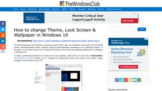 How to change Theme, Lock Screen & Wallpaper in Windows 10