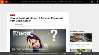 How to Reset Windows 10 Account Password from Login Screen