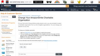 Amazon.com Help: Change Your AmazonSmile Charitable Organization