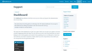 Dashboard — Support — WordPress.com