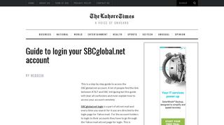 Guide to login your SBCglobal.net account - The Lahore Times