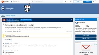 Removing remembered accounts from login : Instagram - Reddit