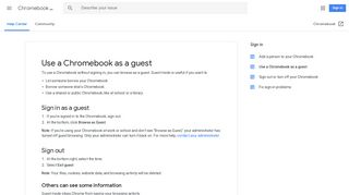 Use a Chromebook as a guest - Chromebook Help - Google Support