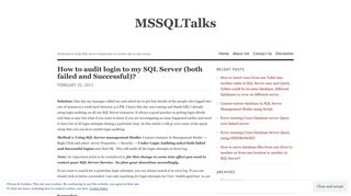How to audit login to my SQL Server (both failed and Successful ...